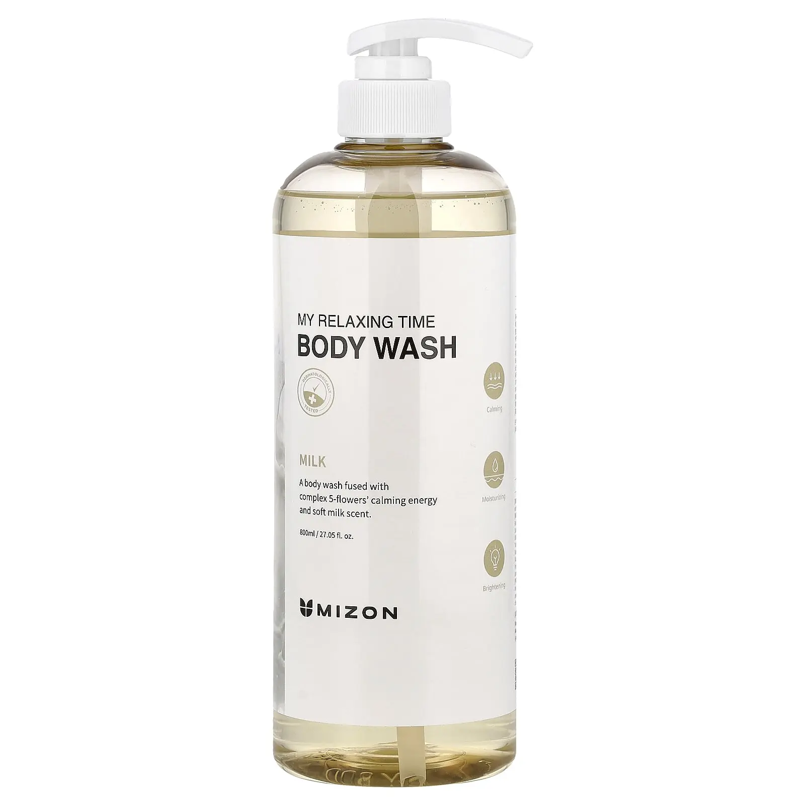 Mizon My Relaxing Time, Body Wash, Milk, 27.05 fl oz (800 ml)