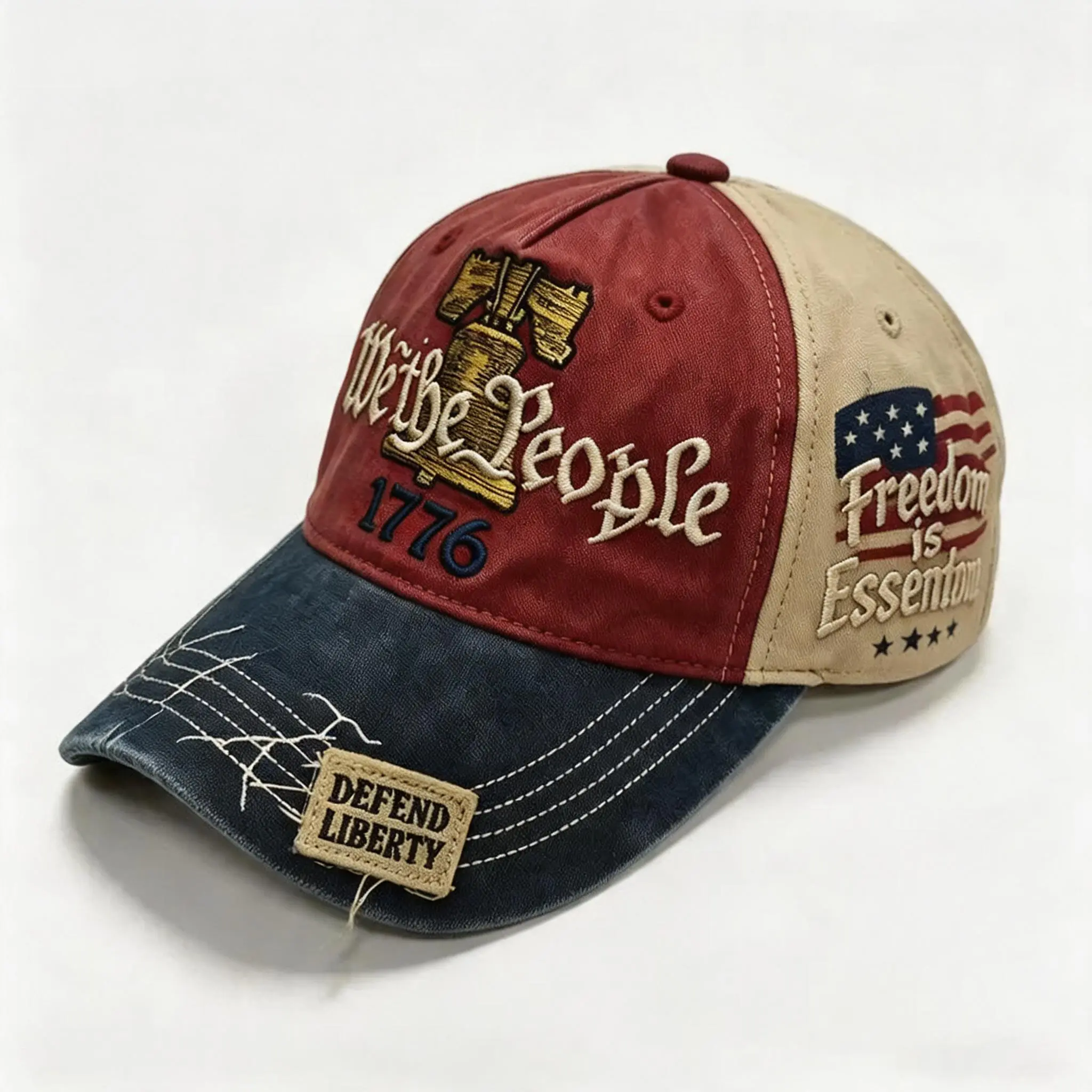 Vintage American Liberty Bell Patriotic Baseball Cap, hats, hats for women, hats for men, gorras para hombres, summer items adjustable outdoor tiktokshopbacktoschool,back to school,back to school haul