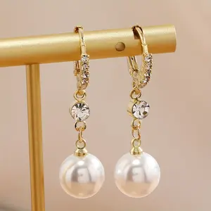 New High-End Gentle Style Pearl Earrings Fashionable Simple Versatile Ear Jewelry men's whimsical dad chain men autumn rapper Stainless Steel Link Necklace Crucifix Personalized Eye Photo Titanium Large Saturn Water Drop Choker daughter Music Guitar Pick