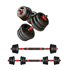 66lbs Adjustable Dumbbell Set 3-in-1 Barbell Kettlebell Free Weight with Connector for Home Gym Men Women Workout Equipment