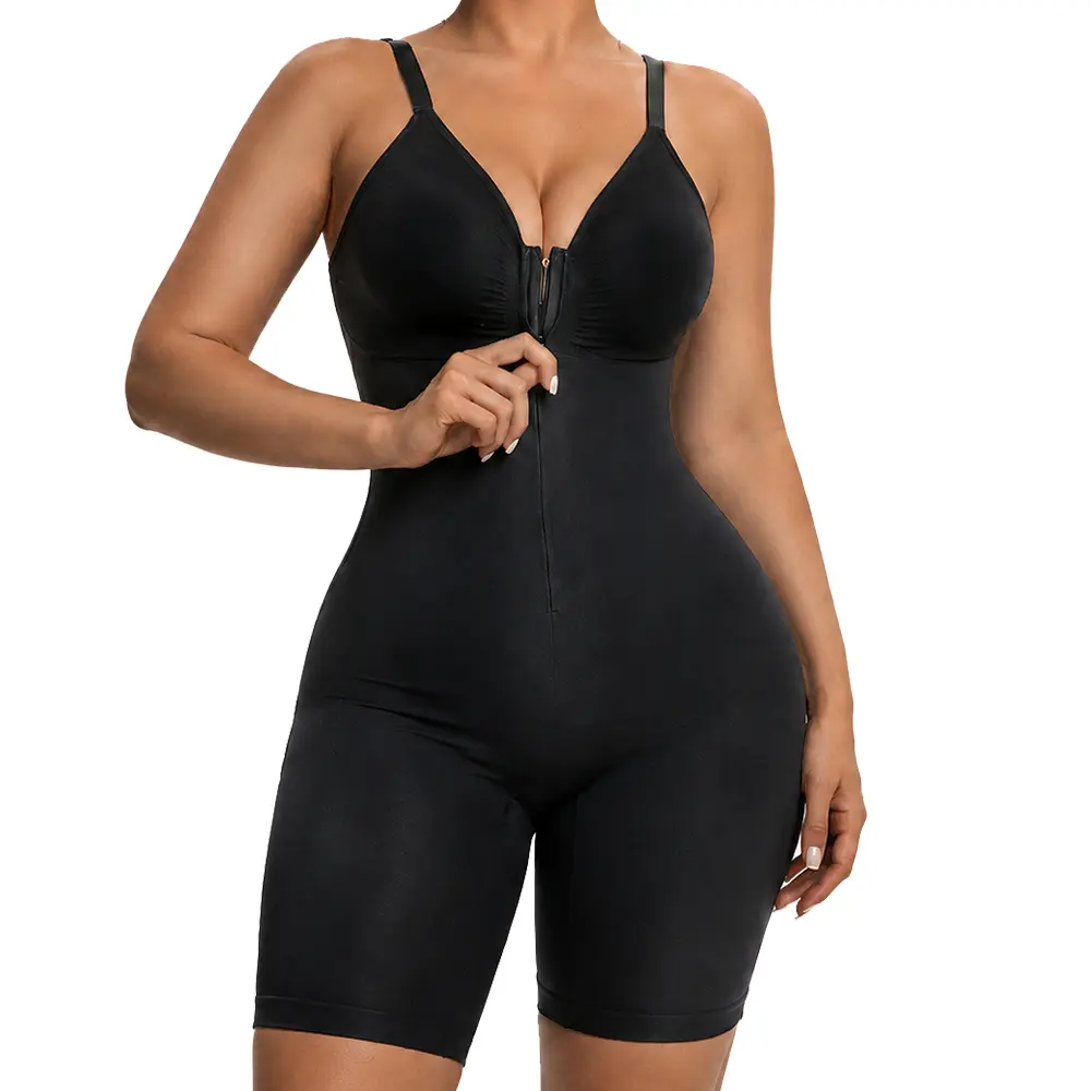 Sculpt-Glam Shapewear for Women Tummy Control Bodysuits Zip-Up Comfort Ultra Stretch Fabric Customizable Fit Breathable Mesh Design Comfortable Fit Womenswear