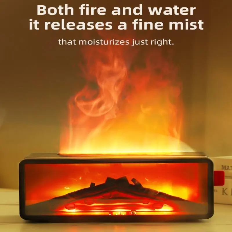 New 3D Flame Volcano Desktop Humidifier Aromatherapy Machine, Aromatherapy For Home, Home Bedroom High Mist Volume, Christmas New Year Gift