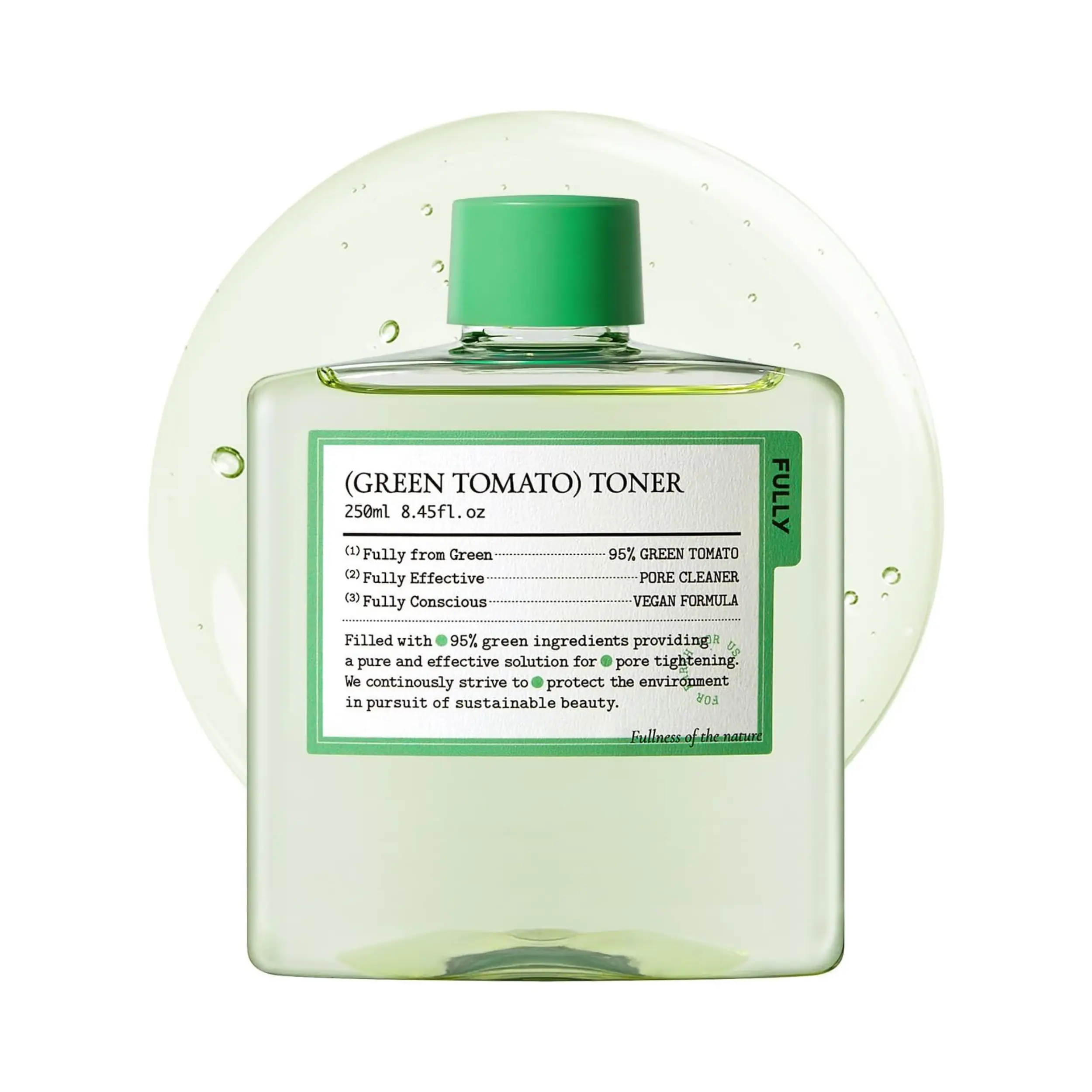 [FULLY] Green Tomato Toner 250ml - Skin Soothing, Hydrating, Fragrance Free, Vegan & Dermatologically Tested