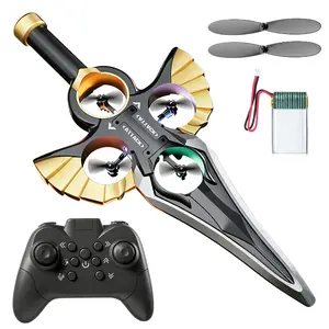 Stunt Flying Sword RC Glider Controlled 360° Flip Drone Drop-proof Frame, Multiple Gears Adjustment RC, Night Flying LED Lights Flying Machine Toy