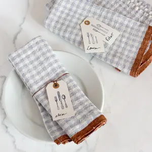Caravan Two-Tone Gingham Napkins, Set of 4