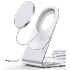 Aluminum Alloy Desktop Phone Stand Mount Magnetic Magsafe Wireless Charging, Simple Design, Ca Prop 65 Compliant, No Battery Included, Wireless Phone Holder