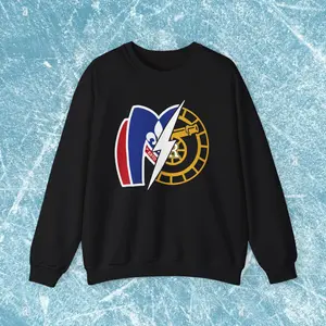 Heated Rivalry, Dual Logos, Boston Raiders Montreal Metros Hockey Shane and Ilya, Unisex Oversized Sweatshirt
