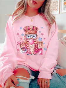 Bubblegum Nutcracker, pink christmas Tshirt, Vintage Christmas Sweatshirt, Funny Nutcracker With Sunglasses, casual Clothes