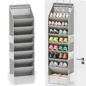 Multi-Tier Door Shoe Rack Organiser with Large Pockets, Fits 20-22 Pairs, Easy Access, Multifunctional Design, Ideal for Closet Doors