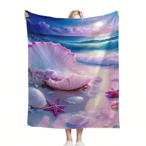 Luxurious ocean-themed coral and starfish flannel blanket soft and durable polyester fiber with vibrant digital prints.Comfortable for all seasons,warm versatile,it adds modern touch creates cozy bedroom style.Suitable for all seasons birthday celebration