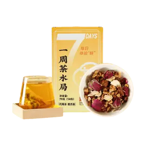 LiLiangJi 7-Day Herbal Tea Set - 14 Bags Total | Detox, Energy, Sleep & Wellness Blends | Five-Finger Peach, Ginseng, Monk Fruit, Jujube & More | Authentic Chinese Herbal Tea
