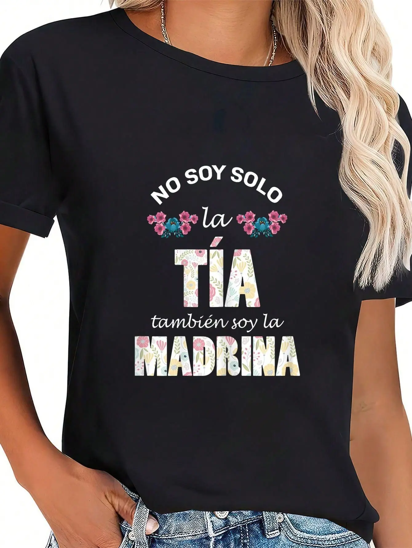 100% Cotton Regalo Para Madrina - Playera De Tia Y Madrina De Bautizo T-Shirt