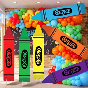 Unittype 6 Pcs Preschool Graduation Decorations 39.4 Inch Kindergarten Crayon Yard Signs Outdoor Decor Crayons Party Cardboard Cutouts Photo Props for Classroom Pre-k School Decor(Crayon,Bright Color)