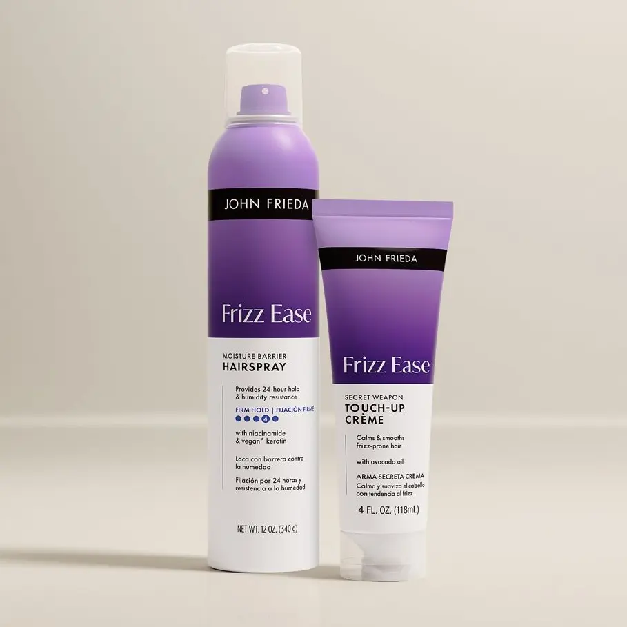 John Frieda Slick Back Bundle, Secret Weapon Touch-Up Creme & Moisture Barrier Firm Hold Hairspray John Frieda Slick Back Bundle, Secret Weapon Touch-Up Creme & Moisture Barrier Firm Hold Hairspray
