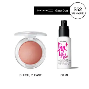 MAC Glow Duo Glow Play Cushiony Blush and FIX+ Original Setting Spray