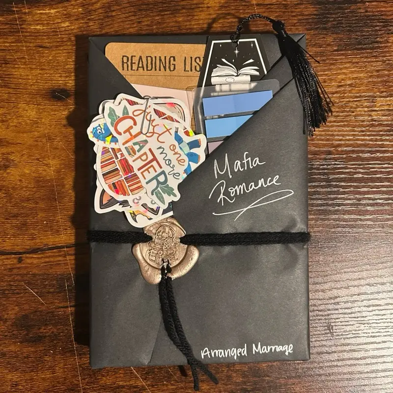 Blind Date with a Book & stickers, bookmark, highlighter, book annotating tabs, booktok, mystery book, book log, softcover Thriller Fantasy Spicy Romance & more