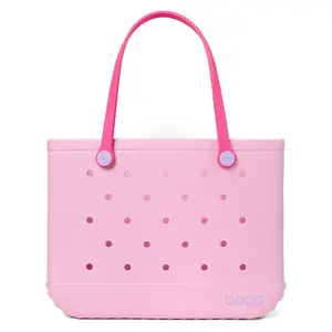 Bogg Original Bogg Bag in Pink with Dotted Design and Pink Handles for Everyday Use - Stylish & Practical Bogg Original Material