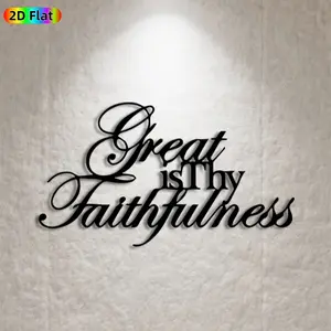 1pc "Great Is Thy Faithfulness" Metal Wall Art, Inspirational Calligraphy Statue Mural, Ideal Gift for Easter, Christmas, Christian Decor Enthusiasts,  Wall Sculptures, Perfect for Church Wall & Home Fence Christian Enthusiasts