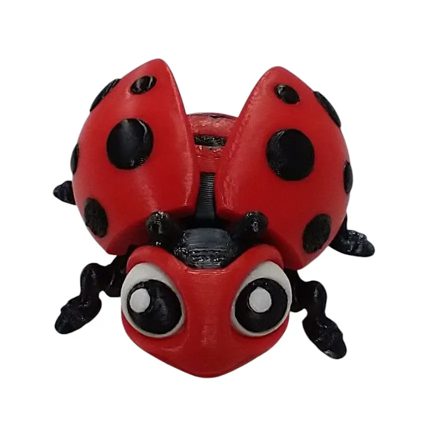 3D Printed Articulating Lady Bug Figurine - Artistic Collectible Figurines for Adults, Nature-Inspired Home Decor Statues & Ornaments for Display