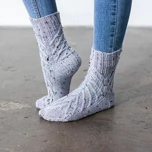 Icicle Twist Socks by Becky Greene – Cozy Textured Knit Sock Pattern for Winter