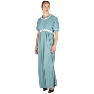 Sakkas Isabis Womens Casual Long  Lace Modest Dress with Short Sleeves Stretchy