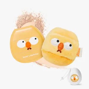 Momo’s Workshop Cudl'Critters Mallow & Plush Duo-Cheep Beep、Liquid foundation and Makeup setting、 2pcsPuffs & Storage Case