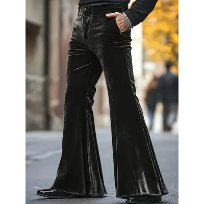 slim fit dress slacks Flare Pants - Black