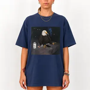 Funny Bald Eagle Smoking Shirt, Drunk Eagle Graphic Tee, American Eagle Meme T-Shirt, Patriotic Bird Lover Shirt, Dark Humor Animal Tee, Vintage Funny USA Gift