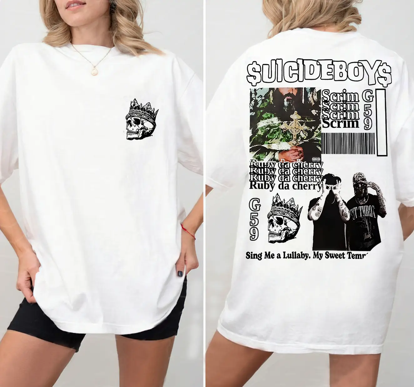 $uicideboy$ Underground Rap Shirt, Grey Day Tour Vintage Graphic Tee Unisex