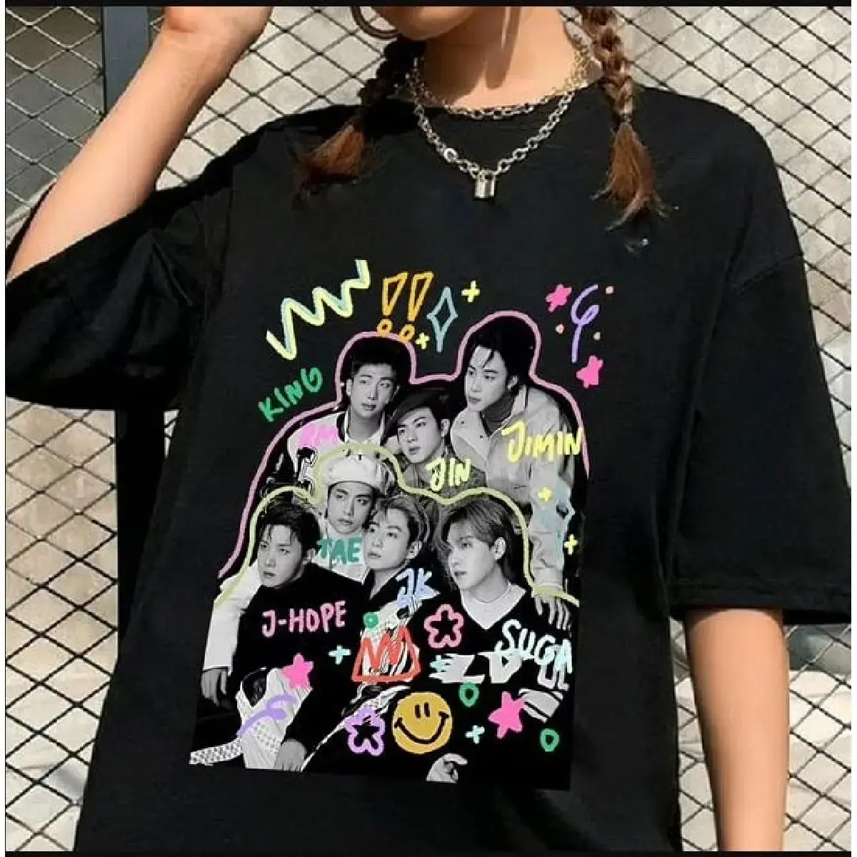 Vintage Retro Fanart Y2k Style Shirt, Jungkook Shirt, Agust D Shirt, Jimin Shirt, V Shirt, J Hope Shirt, RM Shirt, Jin B Shirt
