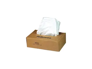 Fellowes 36053 Powershred Shredder Bags f/Models SB-95C, DM17C, Clear, 100 Bags & Ties/Carton