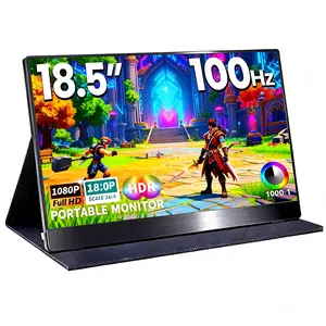 18.5” Portable Monitor FHD 1080P IPS – 100Hz, HDR, 120% sRGB, USB-C & Mini HDMI, Built-In Kickstand, Compatible with Laptop, Mac, PS5, Xbox & Switch