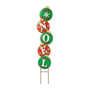 Glitzhome 42" Metal Noel Ornament Yard Stake
