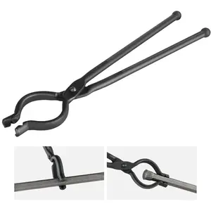 VEVOR Blacksmith Tongs, 18 Wolf Jaw Tongs, Carbon Steel Forge Tongs with A3 Steel Rivets, for Horseshoes, Curved Shapes, Block Forgings, for Beginner and Seasoned Blacksmiths and Bladesmiths