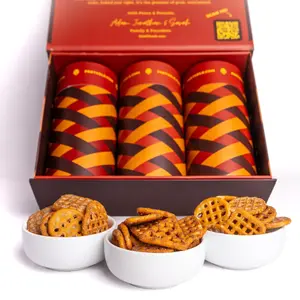 Gluten Free Pretzels Collection Gift Box - Delight in GF Buttered Cinnamon Sugar, Garlic Parm & Wisconsin Cheddar - Perfect for Gifting & Snacking