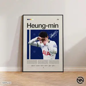 Son Heung-min Poster, Tottenham Hotspur Poster, Soccer Gifts, Sports Poster, Football Player Poster, Soccer Wall Art, Sports Bedroom Posters #5869