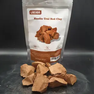 Edible Ural Red Kaolin | Mildly Sticky Texture | Pure & No Additives-200g clay