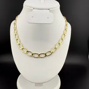 Gold Plated Choker Chain - 20 Inches Length & 9.5 mm Thickness