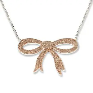 Colleen Lopez 5/8ctw Colored Diamond Bow Necklace