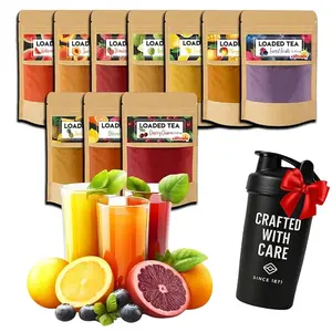 Organic Loaded Tea At-Home Flavor Pack, Caffeinated Energy Powder Beverage Mix with 55 Flavors, Convenient Crafted Drink Powder Package