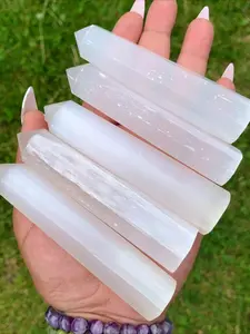 1pc Unique Selenite Tower, Natural Crystal Tower, Selenite Obelisk, Quartz Crystal Obelisk, Crystal Wand Point, Mineral Crystal, Crystal, Home Decor, Gifts