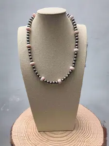 8mm Sterling Pearl and pink conch - 20 inch
