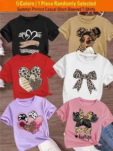 Randomly send 1pc from 6 Colors, 【Summer T-shirts-Daily and Festive Party Knitted Tops-Comfortable Round Neck T-shirts-Birthday or School Uniforms-Professional Shirts, Fun Pattern T-shirts, Outdoor Styles】