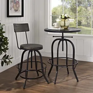 Modway Procure Wood Bar Stool in Black