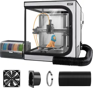 3D Printer Enclosure with Ventilation Kit for Anycubic Kobra 3/3 V2 Combo/Flashforge AD5X 3D Printers,Fireproof & Dustproof Noise Reduction 3D Printer Cover with USB LED Lighting System-580*650*650mm