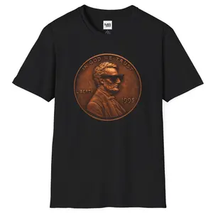 Lucky Penny Graphic Tee | Men’s Vintage Americana Shirt | Abraham Lincoln Coin T-Shirt | Relaxed Fit Unisex Streetwear Tee