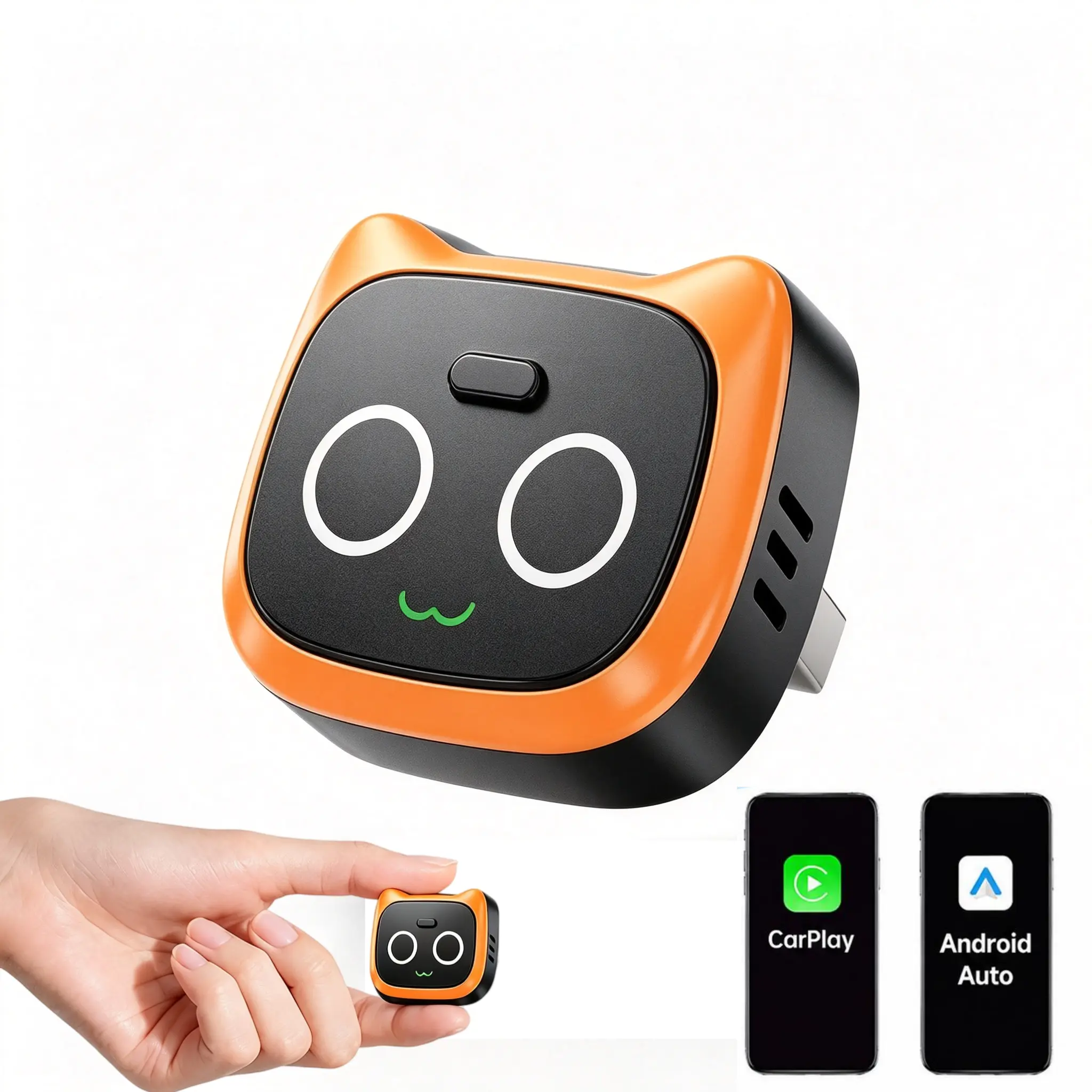 Mini Wireless CarPlay & Android Auto Adapter, Plug & Play USB Dongle, Fast Auto Connect, Dual-Band 2.4G/5GHz, Bluetooth 5.2, Works with Factory Wired CarPlay & Android Auto