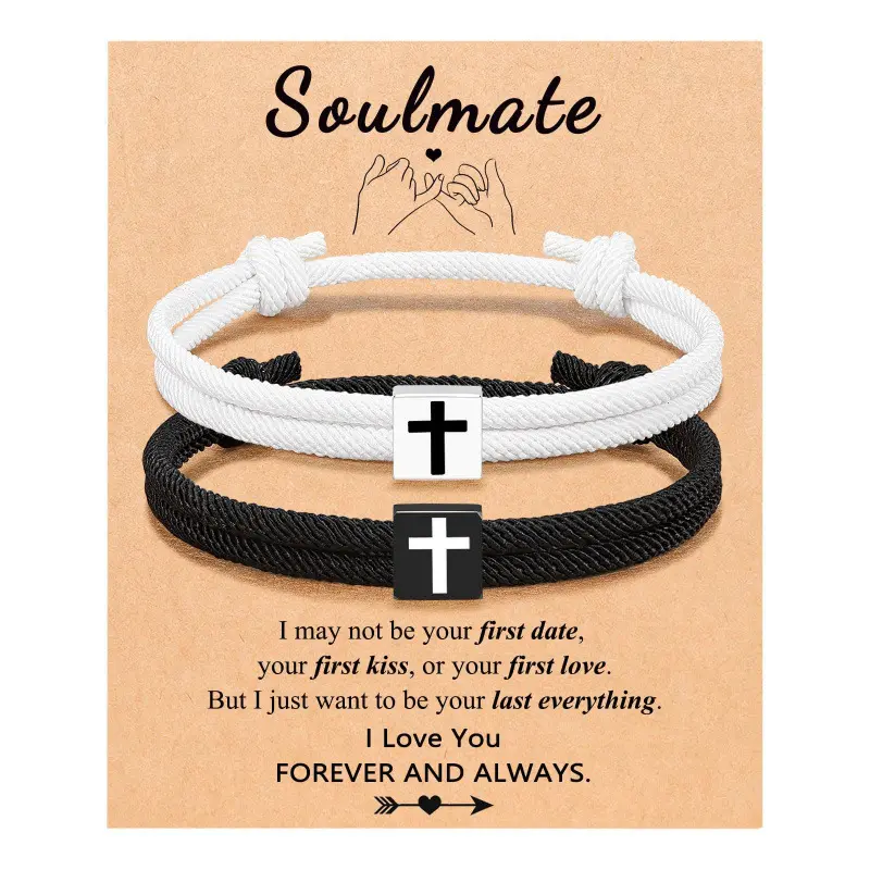 Soulmate Card+Black and White Milan Rope