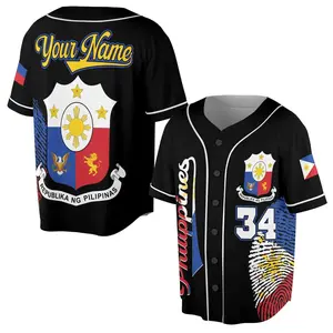 Personalized 2025 Philippines Flag Coat of Arms Baseball Jersey - Custom Name Number Option Available