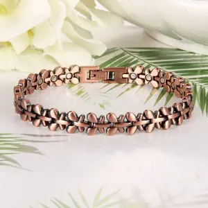 99.99% Pure Copper Bracelet for Women | 3500 Gauss Neodymium Magnets | Energy Healing Magnetic Therapy | Adjustable Sizing Tool Included | Gift Box Ready Wellness Jewelry